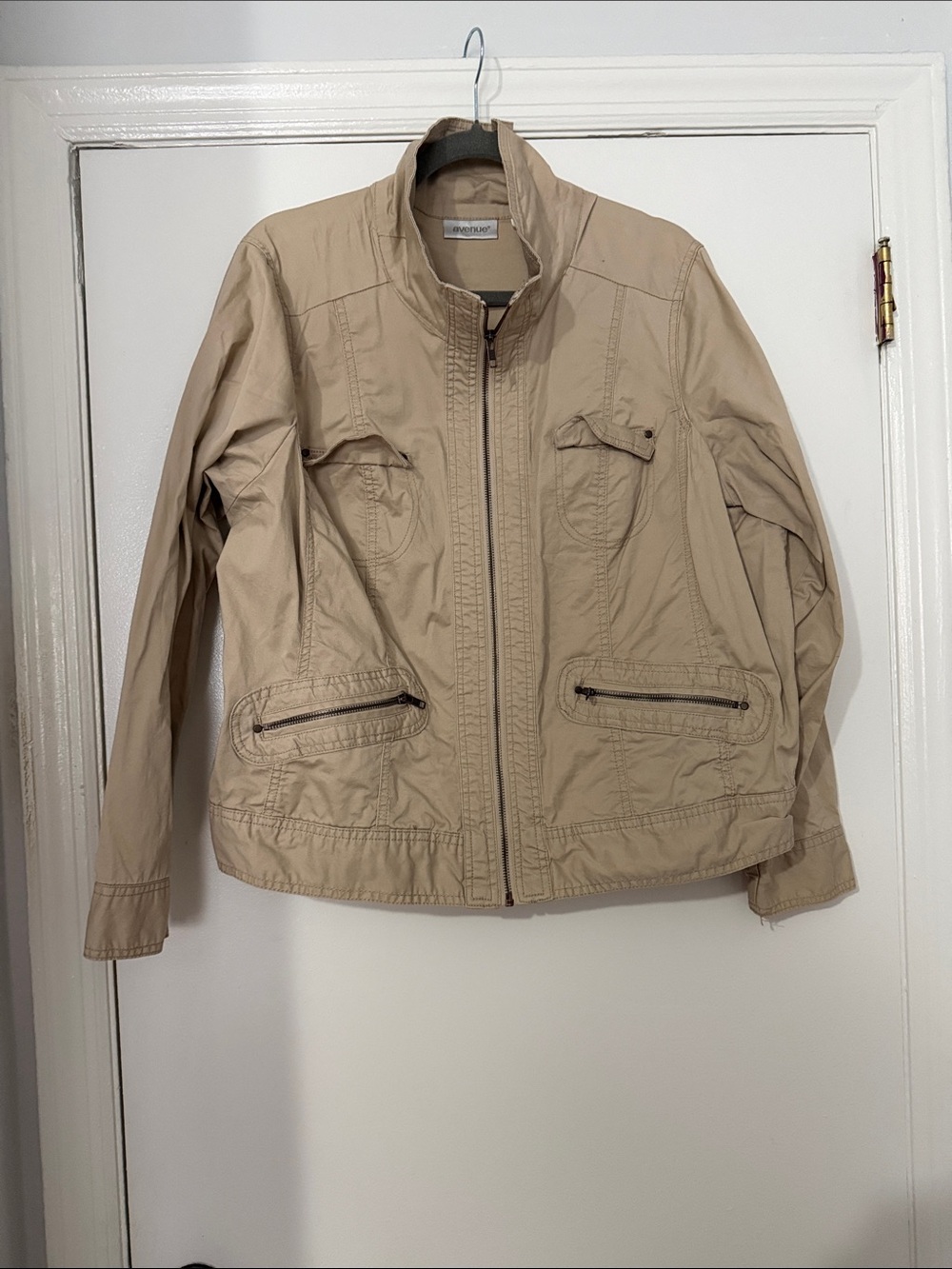 Avenue Lightweight Tan Utility Jacket with Zip Pockets